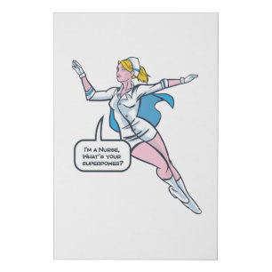 Nurse Superhero Faux Canvas Print