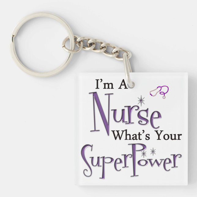 Nurse Superpower Keychain (Front)