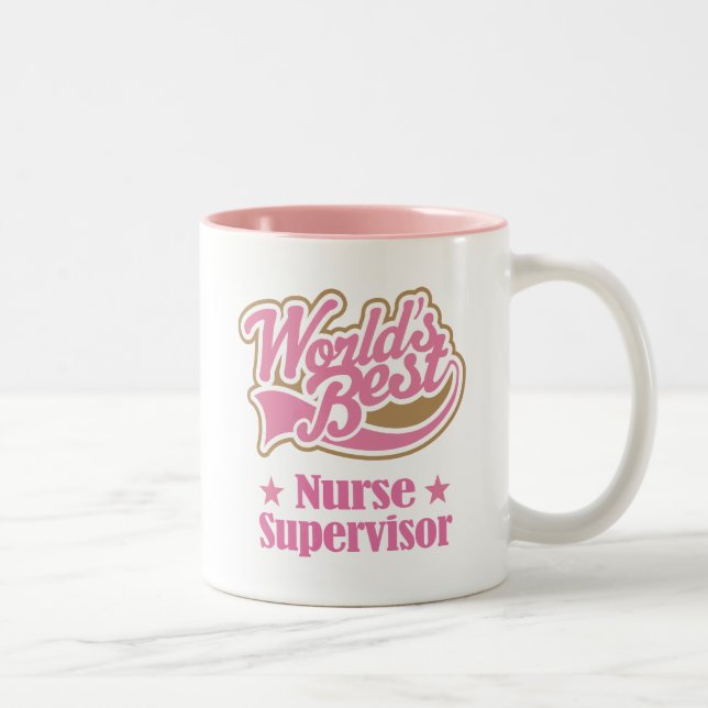 Nurse Supervisor Gift (Worlds Best) Two-Tone Coffee Mug (Right)