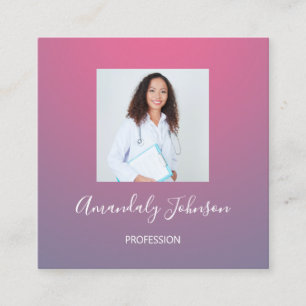 Nurse Surgery Healthcare  Custom Photo Ommbbre Square Business Card