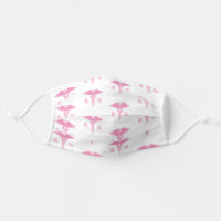 nurse symbol in pink cloth face mask