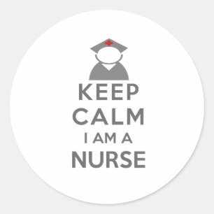 Nurse Symbol Keep Calm I am a Nurse Classic Round Sticker
