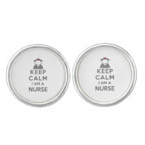 Nurse Symbol Keep Calm I am a Nurse Cufflinks