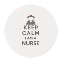 Nurse Symbol Keep Calm I am a Nurse Edible Frosting Rounds