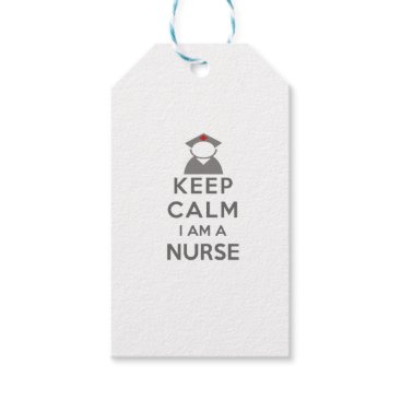 Nurse Symbol Keep Calm I am a Nurse Gift Tags