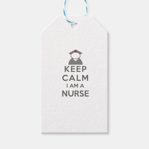 Nurse Symbol Keep Calm I am a Nurse Gift Tags