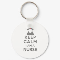 Nurse Symbol Keep Calm I am a Nurse Keychain