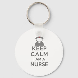Nurse Symbol Keep Calm I am a Nurse Keychain
