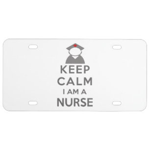 Nurse Symbol Keep Calm I am a Nurse License Plate
