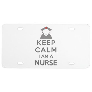 Nurse Symbol Keep Calm I am a Nurse License Plate