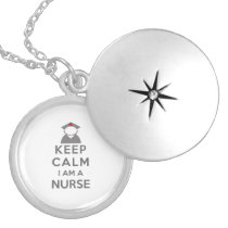 Nurse Symbol Keep Calm I am a Nurse Locket Necklace