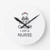 Nurse Symbol Keep Calm I am a Nurse Round Clock