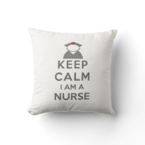 Nurse Symbol Keep Calm I am a Nurse Throw Pillow