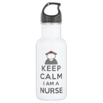 Nurse Symbol Keep Calm I am a Nurse Water Bottle