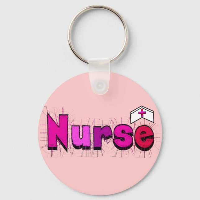 "NURSE"  T-shirts and Gifts Keychain (Front)