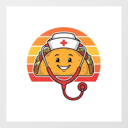 Nurse Taco Retro Vintage Engraving Design_1 Floor Decals
