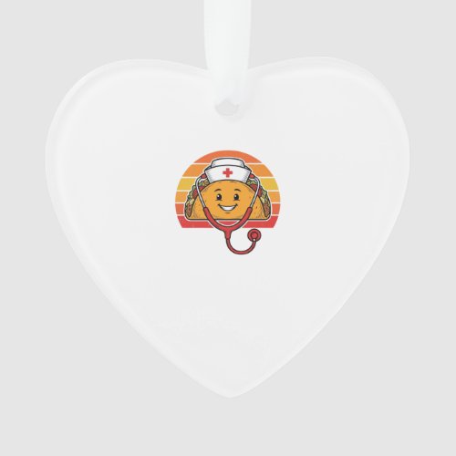 Nurse Taco Retro Vintage Engraving Design_1 Ornament