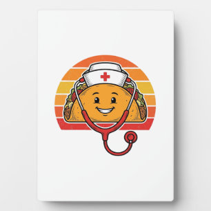 Nurse Taco Retro Vintage Engraving Design_1 Plaque