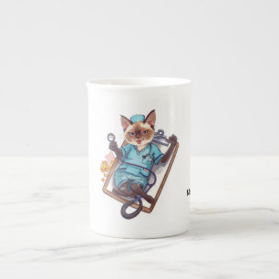 Nurse take a nap for Cat Lovers Bone China Mug