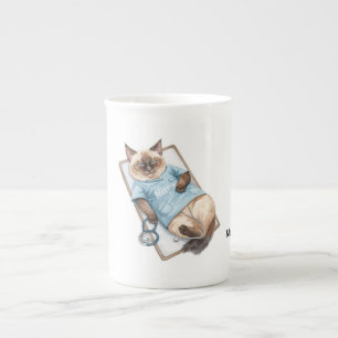 Nurse take a nap for Cat Lovers Bone China Mug