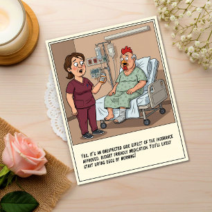 Nurse Talking To Chicken Head Patient Get Well Postcard
