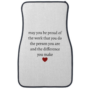 Nurse teacher mother appreciation pround Thank Car Floor Mat