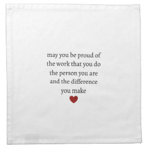 Nurse teacher mother appreciation pround Thank Cloth Napkin