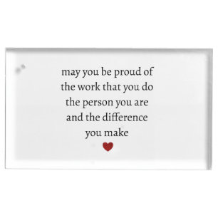 Nurse teacher mother appreciation  pround Thank   Place Card Holder