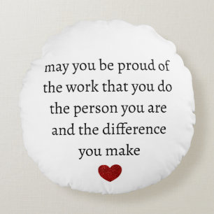 Nurse teacher mother appreciation pround Thank Round Pillow