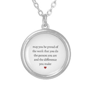 Nurse teacher mother appreciation pround Thank Silver Plated Necklace
