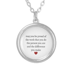 Nurse teacher mother appreciation pround Thank Silver Plated Necklace