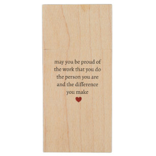 Nurse teacher mother appreciation pround Thank Wood Flash Drive