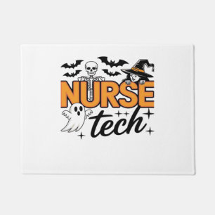 Nurse Tech - Halloween - with skeleton, witch, and Doormat