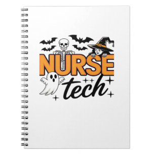 Nurse Tech - Halloween - with skeleton, witch, and Notebook
