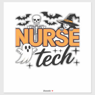 Nurse Tech - Halloween - with skeleton, witch, and Sticker