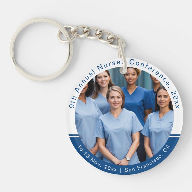 Nurse Technician Caregiver Medical Conference Keychain (Front)