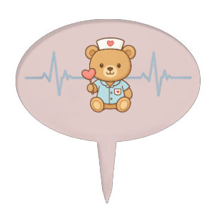 Nurse Teddy Bear Cake Topper