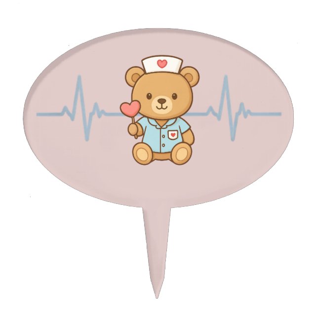 Nurse Teddy Bear Cake Topper (Front)