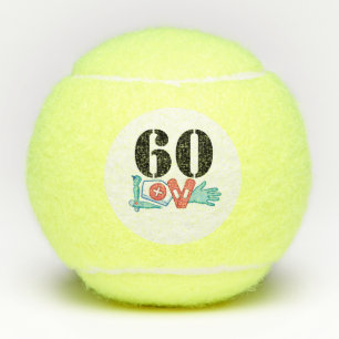 NURSE Tennis 60th Birthday and  sixty number love  Balls