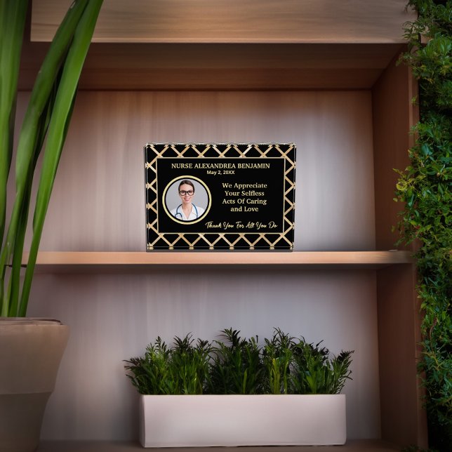 Nurse Thank You Appreciation Gold Personalize  Photo Block (Nurse Thank You Appreciation Gold Personalize Photo Block great gift to show your appreciation. )