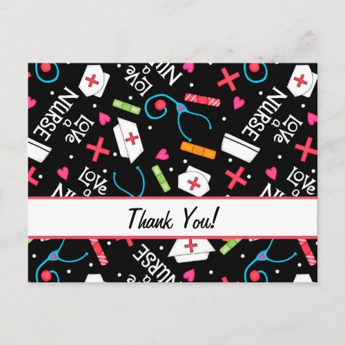 Nurse Thank You Black Medical Personalize Postcard