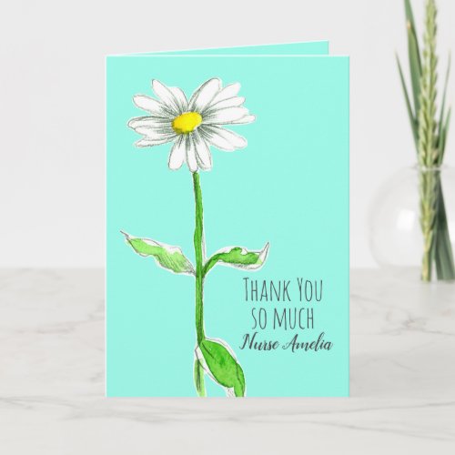 Nurse Thank You Daisy Flower Healthcare Card