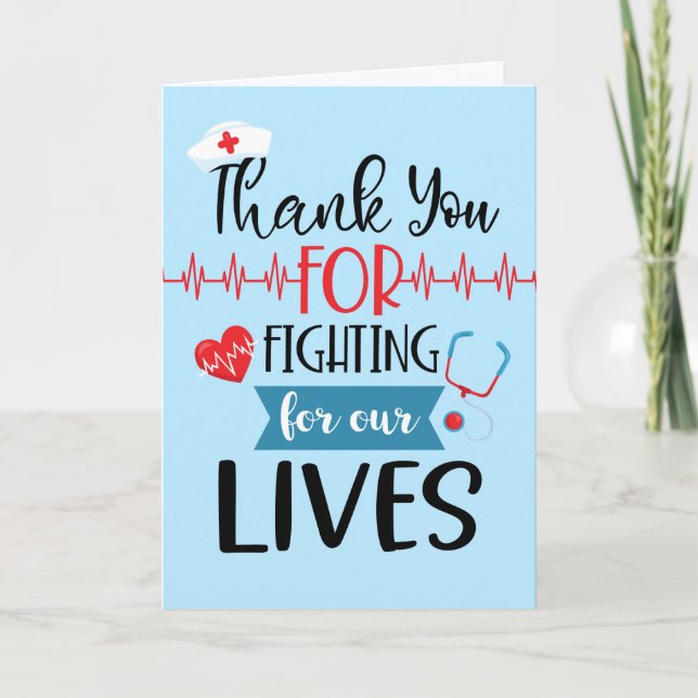 Nurse Thank You For Fighting For Our Lives Card (Front)