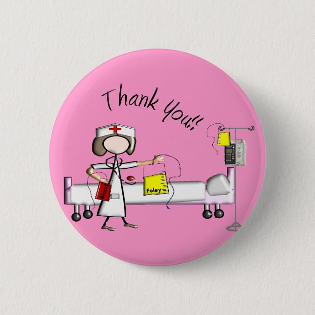 Nurse "Thank You" Gifts Pinback Button (Front)