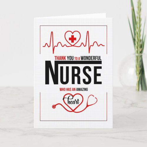 Nurse Thank You in Red White and Black 