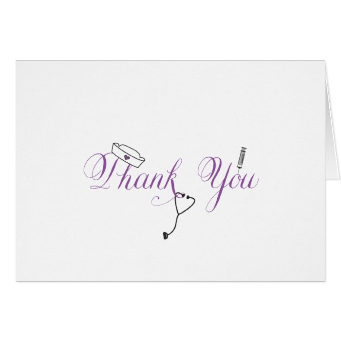 Nurse Thank You Note Purple Hand Calligraphy Rn Card Zazzle