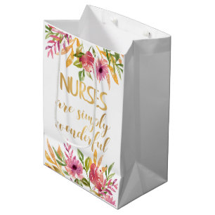 Nurse thank you Nursing appreciation favor quote Medium Gift Bag