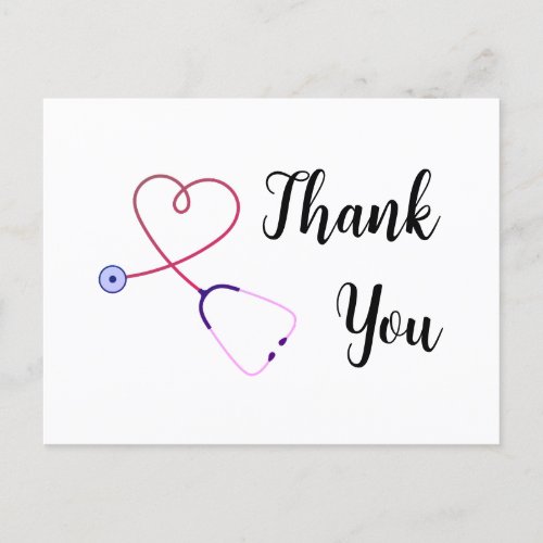nurse thank you stethoscope heart Holiday Postcard