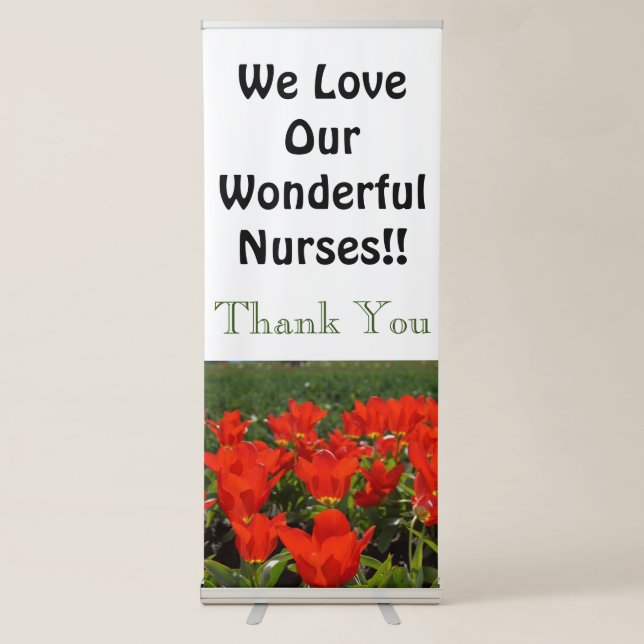 NURSE THANK YOU Vertical Retractable BANNER Nurses (Front)