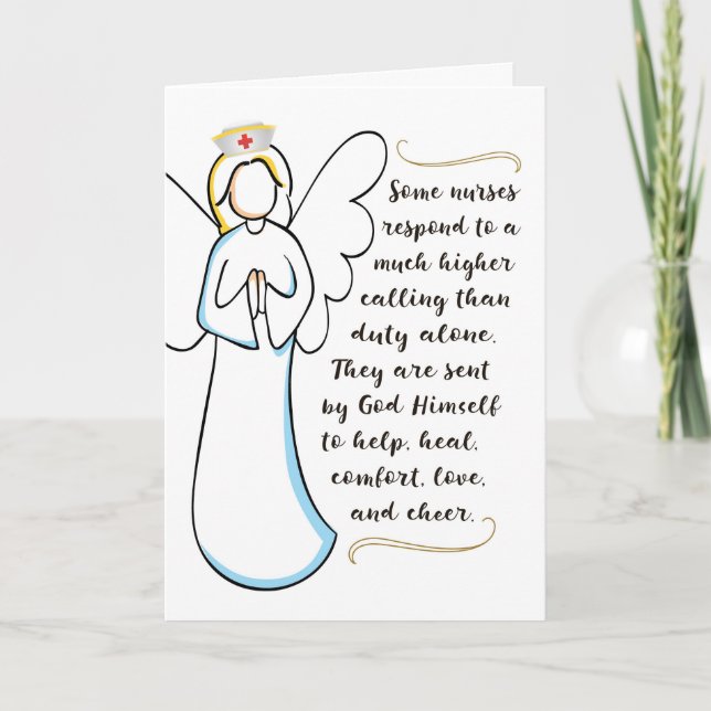 Nurse Thanks - Some Nurses are Sent by God Thank You Card (Front)